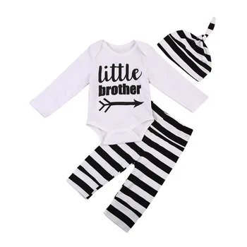 

3pcs Cute Newborn Baby Boys Toddler Romper Bodysuit Playsuit Pants Hats Clothes Outfit Set
