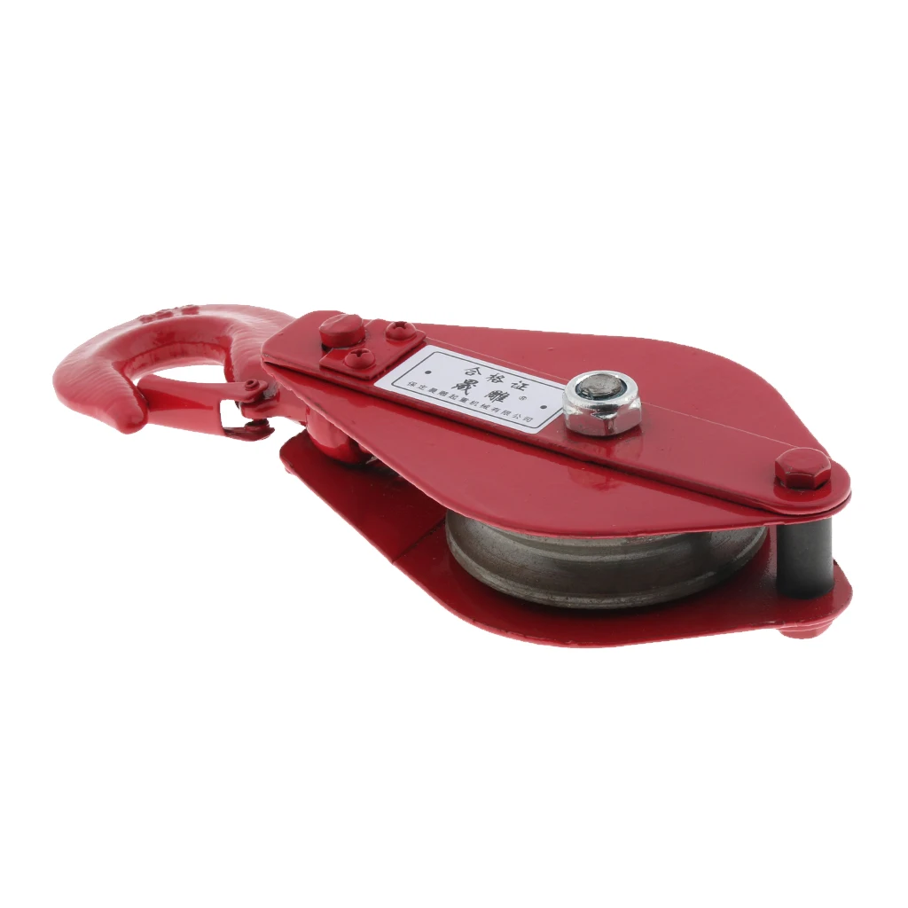 1102 lbs Poly Rope Hoist Pulley Wheel Block and Tackle Puller Lift Tools