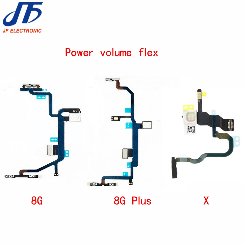 10 шт. Новинка для iphone8 8G plus X XR XS XSMAX кнопка включения и выключения питания переключатель громкости Разъем гибкий кабель с металлическими запасными частями