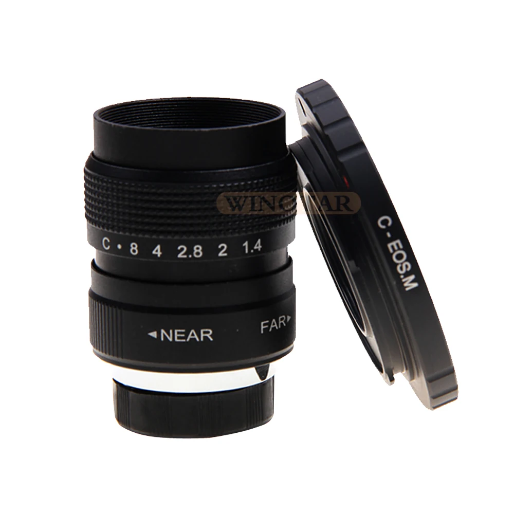 Новинка Фуцзянь 25 мм F1.4 CC TV lens + C Mount Ring Для беззеркальных камер Canon EOS M M2 M3 M5 M6 M10