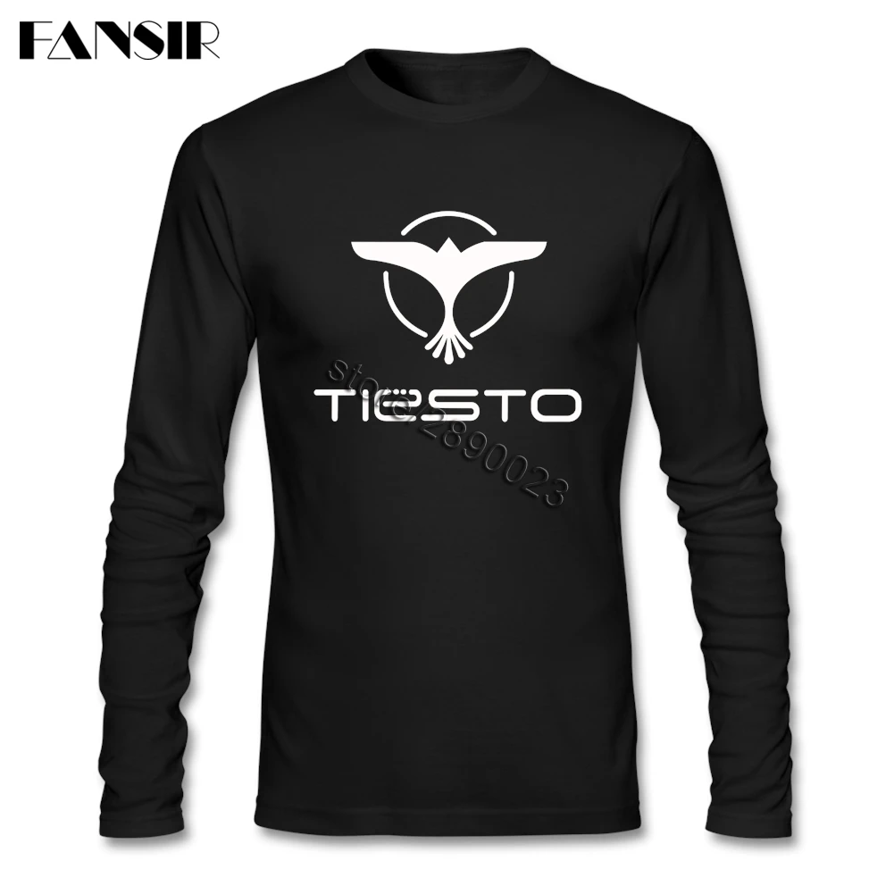 DJ Tiesto Fashion Tee Shirts Men Long Sleeve Round Neck Cotton Shirt Asian Size | Мужская одежда