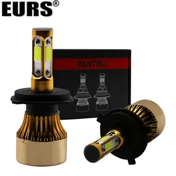 

EURS Car Lights H7 Led H4 LED Bulb H11 Headlight 8000Lm 50W H8 9005 HB3 9006 6000K 12V 24V COB Motorcycle headlamp X7 Led lamp