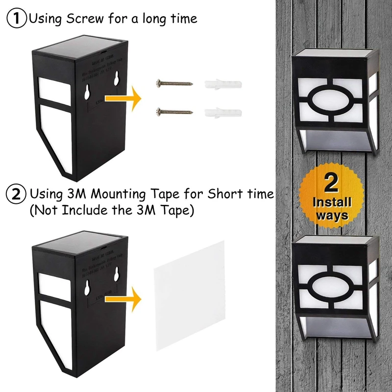 Солнечный забор, 2 режима Солнечный светодиодный наружный настенный светильник для палубы, забора, патио, передней двери, лестницы, ландшафта, двора и подъездного пути