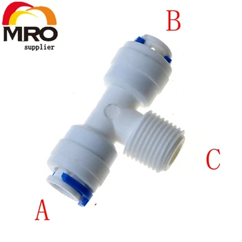 

Middle Male OD Hose Type T Quick Connection RO Water Connector Fittings Joint Reverse Osmosis Aquarium System ST006A