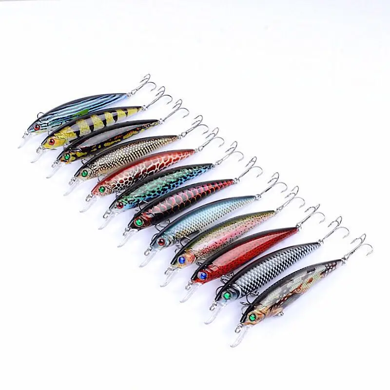 

lure vibe salmon surfac popper troll artifici jackal sea fish lure minnow crankbait tuna 12 colour 11cm/13.4g Internal laser
