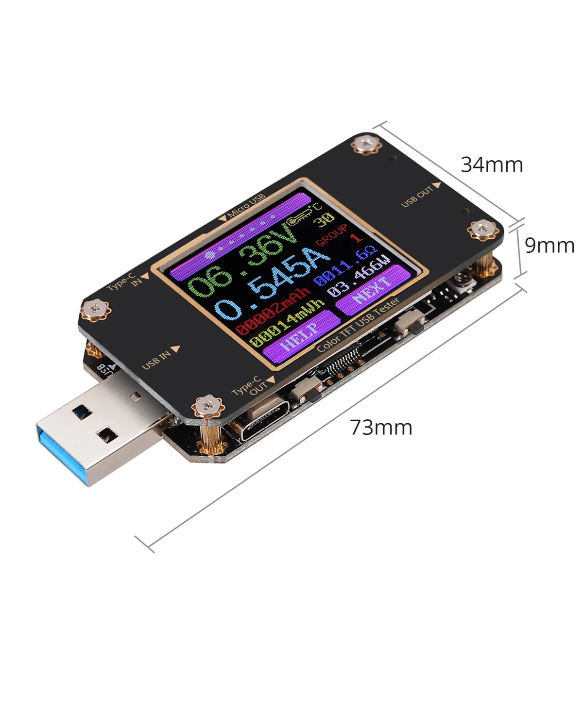 Proster для USB тестер напряжения с Bluetooth Вольтметр Амперметр цифровой ЖК дисплей