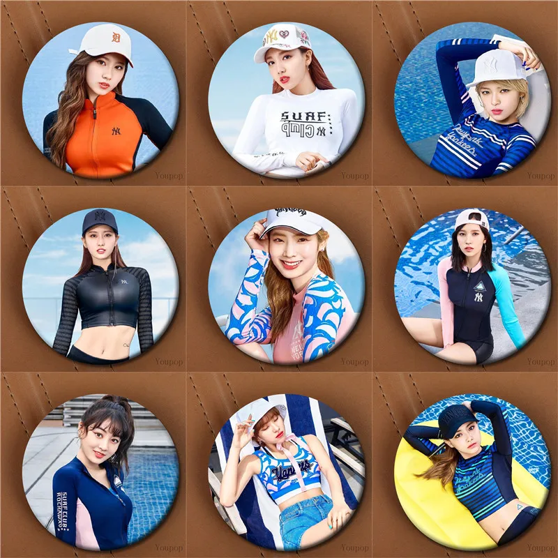 

Youpop KPOP Korean TWICE 2017 Mlbkorea Ins Album SIGNAL 58mm Round Badge Pins And Brooches For Clothes Hat Backpack