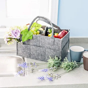 

Portable Felt Cloth Storage Basket Desktop Finishing Box Multi-function Clothes Toys Underwear Socks Organizers