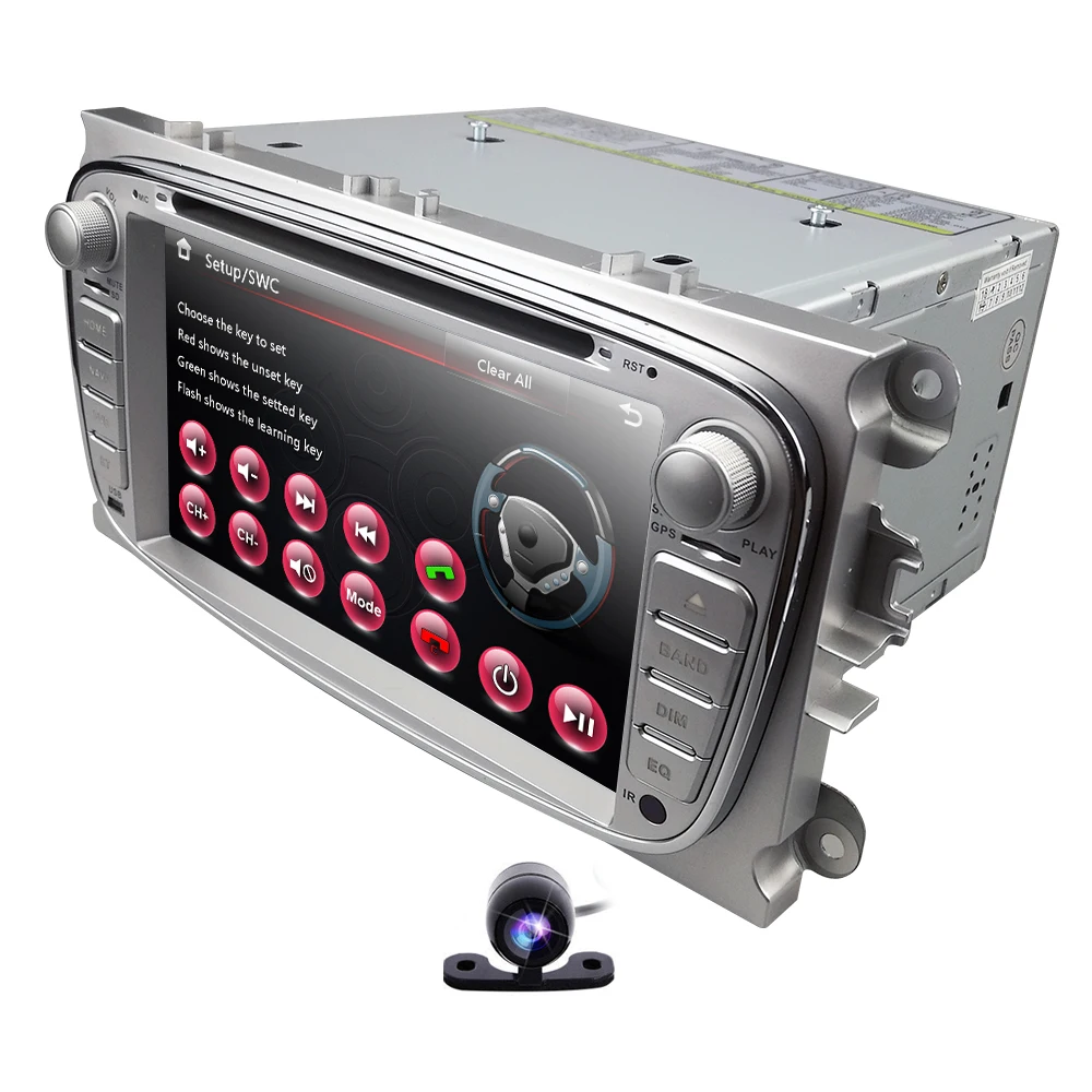 Cheap HIZPO 7 inch Car DVD Player For Ford Focus 2 S-Max C-Max Mondeo 4 Galaxy Kuga 2008-2010 RDS DAB+ OBD2  Mirror link Free camera 4