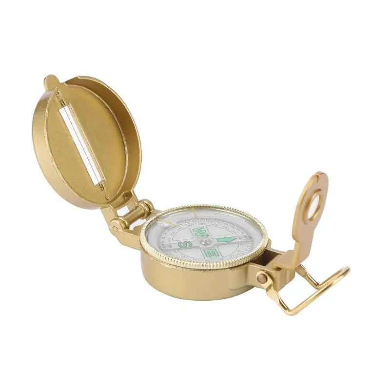 

Outdoor Compass Camping Hiking Portable Pocket Gold Color Copper compass Navigation camping Climbing Tool