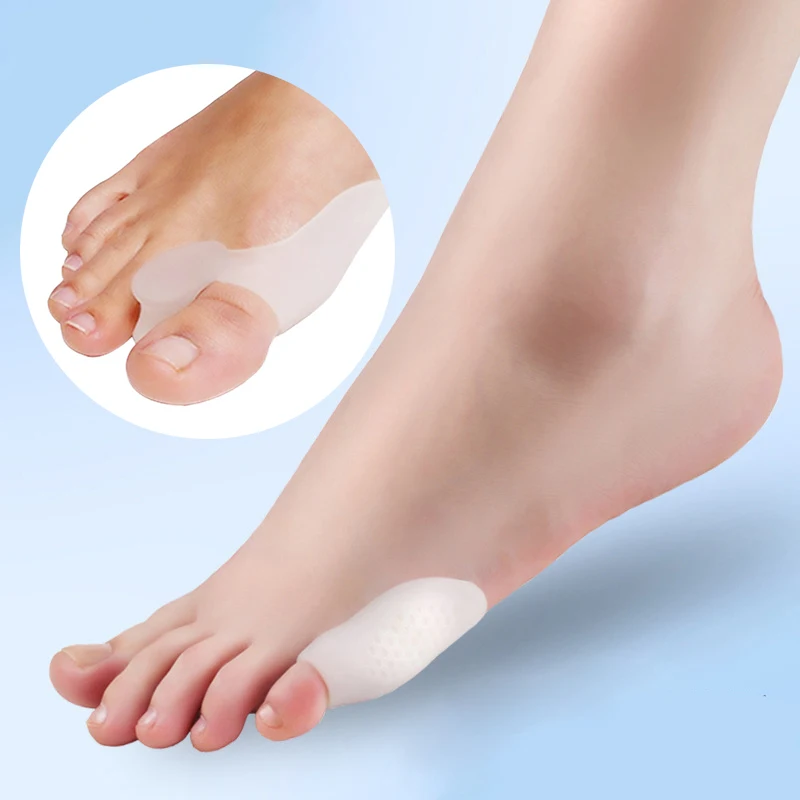 

2 Pairs Toe Corrector Separator Pedicure Tools Orthopedic Bunion Corrector Thumb Hallux Valgus Toe Protector Foot Care Silicone