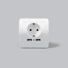 1 шт. профессиональный двойной USB порт Электрический настенное зарядное устройство станция гнездо адаптера питание ЕС штекер переключатель