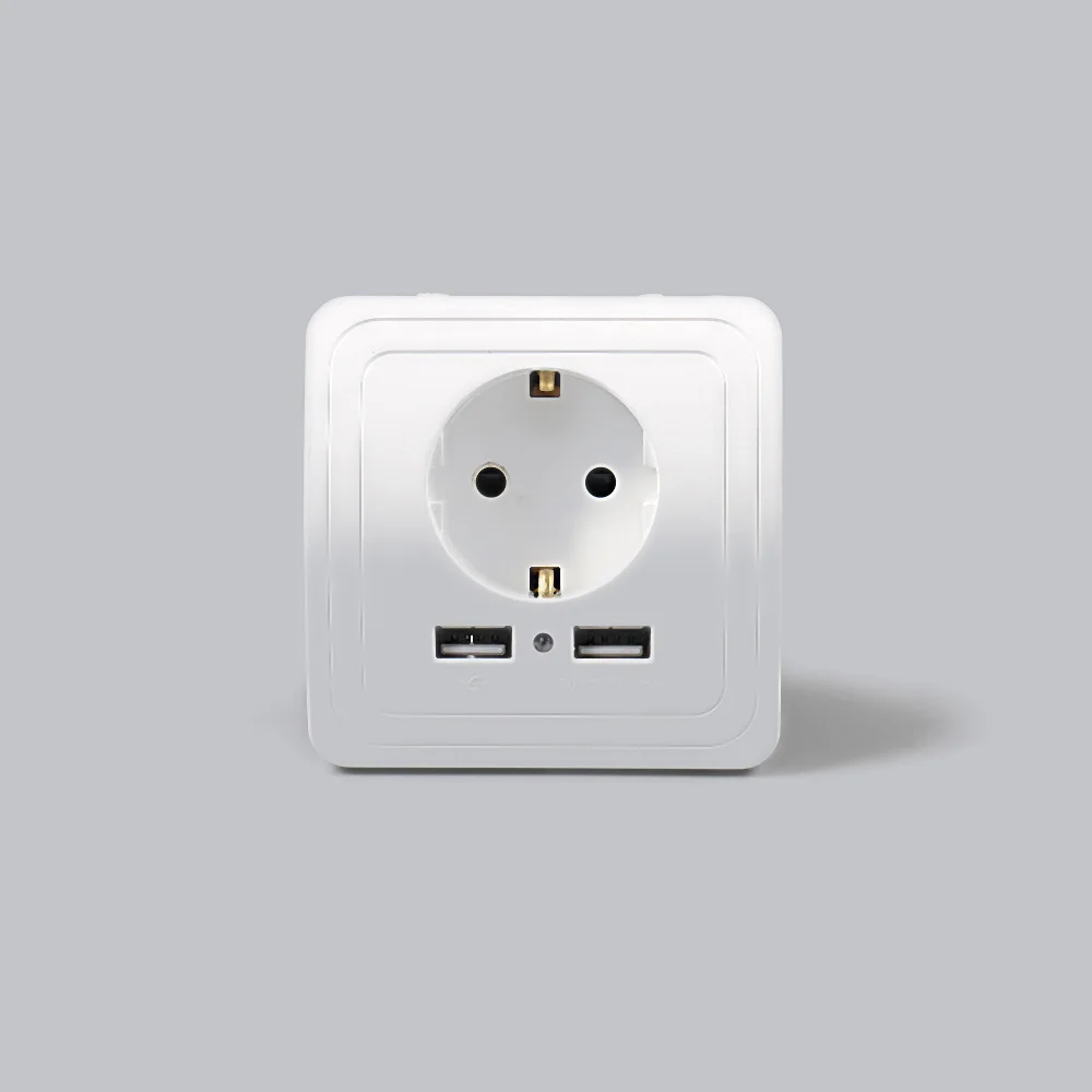 

1PC New Professional Dual USB Port Electric Wall Charger Station Socket Adapter Power EU Plug Switch