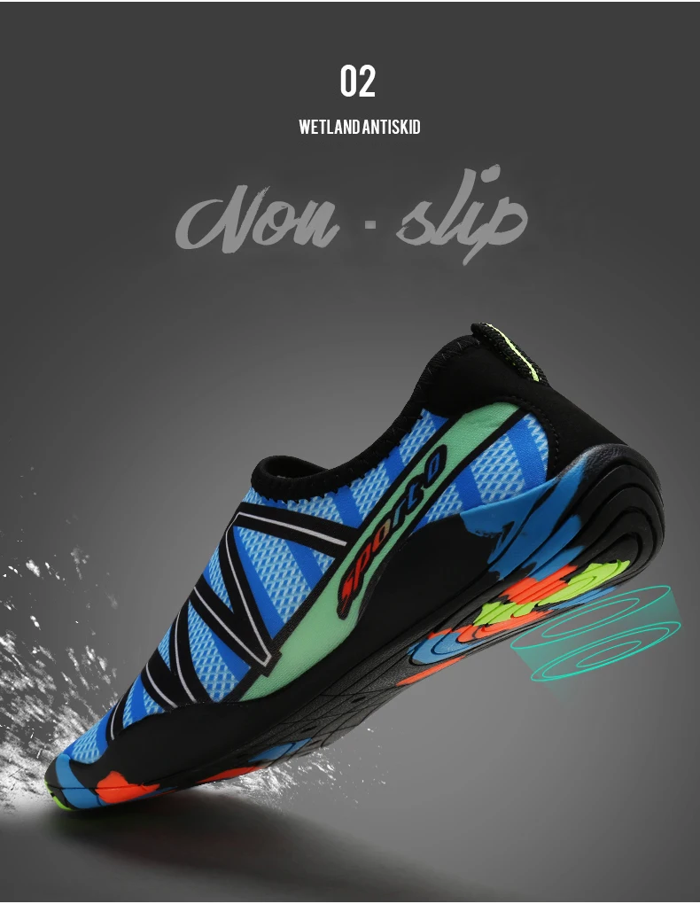 Water Shoes Aqua Shoes Beach Swimming Shoes Men Breathable Slip-on Sport Sneakers Lightweight Upstream Shoes (7)