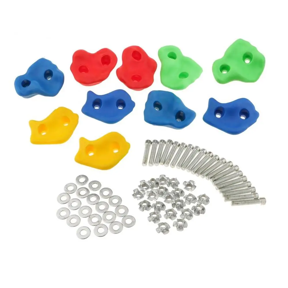 Tanie Rama wspinaczkowa dla dzieci ściana wspinaczkowa kamienie ręczne stopy trzyma zestawy sprzętu dla dzieci akcesoria do wspinaczki na zewnątrz