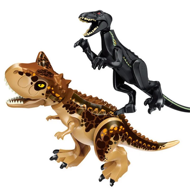 2 шт. большой динозавр юркского периода мир тираннозавр рекс индораптор карнотаурус строительные блоки кирпичи развивающие игрушки для