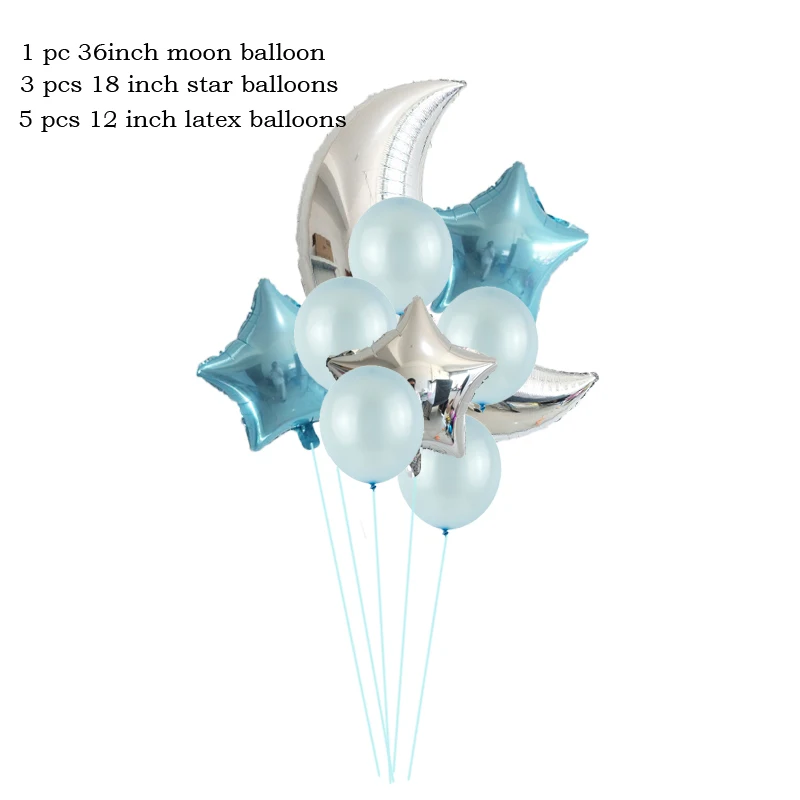 Leeiu 36 дюймов луна 18 дюймов Звездные воздушные фольгированные шары украшения для дня рождения латексные шары свадебные шары детские игрушки - Цвет: 3