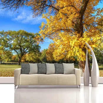 

Custom Pastoral Autumn Maple Leaf 3D Stereo Photo Mural Wallpaper Bedside Living Room Beautiful Interior Decor 3D Wall Painting