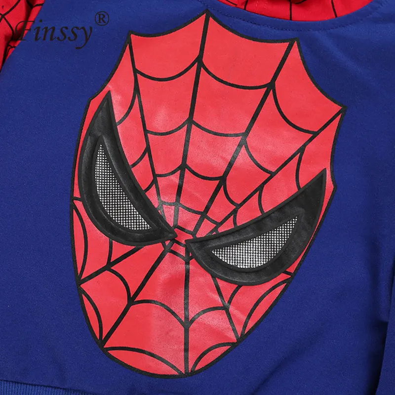 Костюм Супермена Человека-паука; костюм для мальчиков на Хэллоуин; карнавальный костюм суперчеловека-паука; весенне-осеннее пальто для детей