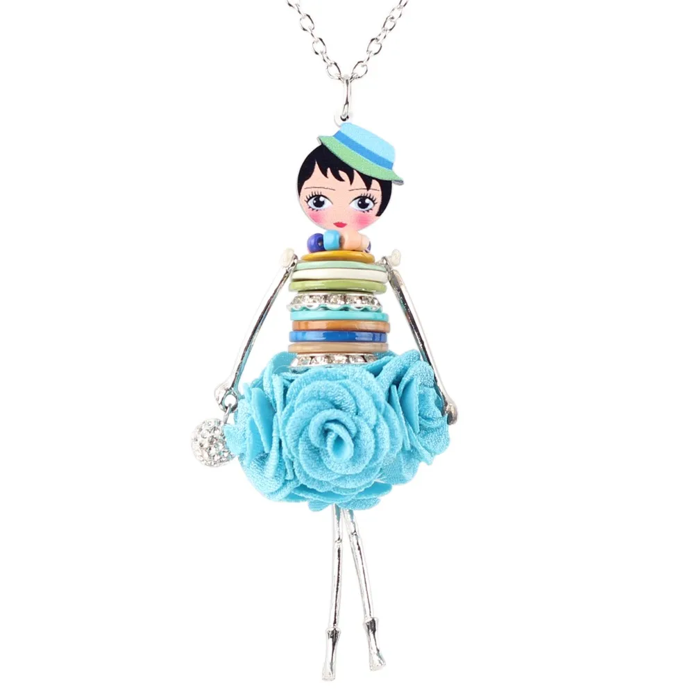 WEVENI сплав цветок оболочки французская Кукла Ожерелье Подвеска цепь чокер мультфильм модный подарок для ювелирных изделий для женщин девочек подростковые аксессуары