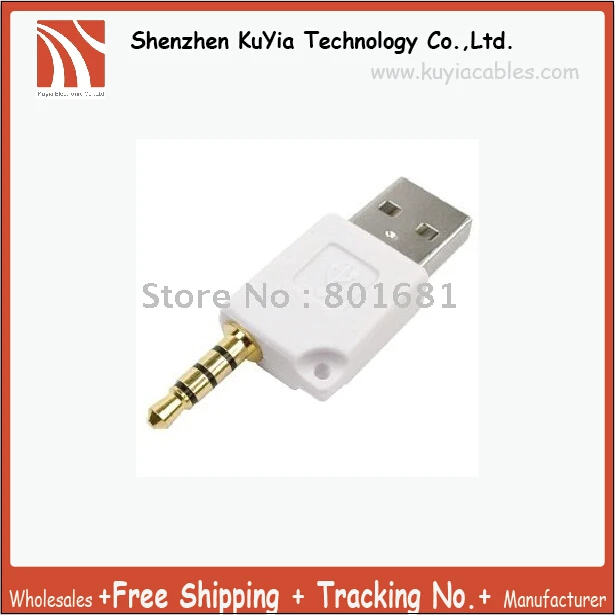 

KUYiA Free Shipping+tracking number! 20pcs/lot 3.5MM to USB Adapter for the shuffle 2 Generation