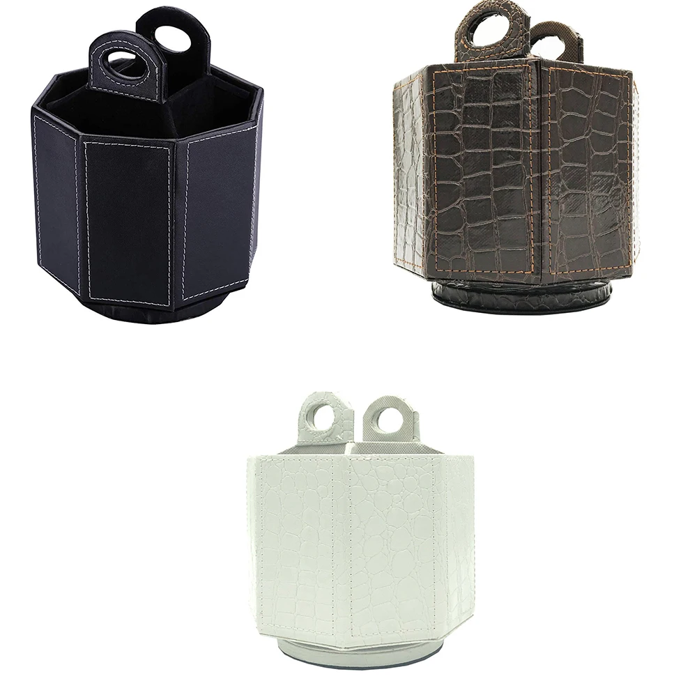 

XRHYY PU Leather Rotatable Remote Control Holder Storage Container For Remote Phone Eyeglasses Organizer Pen Pencil Showcase Box