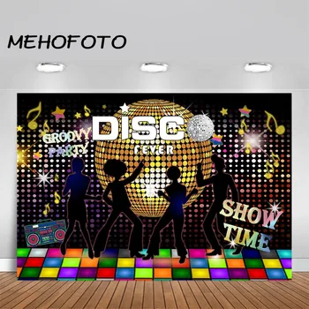 

MEHOFOTO Disco Party Banner Photo Booth Background Let's Dance Decorations Photography Backdrop Photocall Studio Photoshoot QQ61