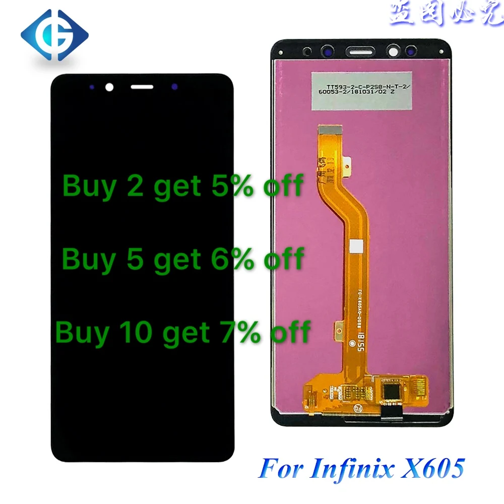 6''2160x1080 LCD for Infinix Note 5 Stylus X605 LCD Display +Touch Digitizer Screen Assembly for