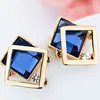 New Fashion 3 Colors Square Crystal Gem Stud Earrings For Women Girl Wedding Jewelry Lady Temperament Rhombus Pendientes ► Photo 2/6