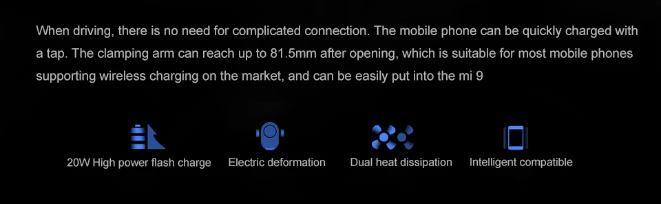 Оригинальное беспроводное автомобильное зарядное устройство Xiao mi, 20 Вт, максимальное электрическое автоматическое зажимное 2.5D стекло Qi, умное быстрое зарядное устройство для mi