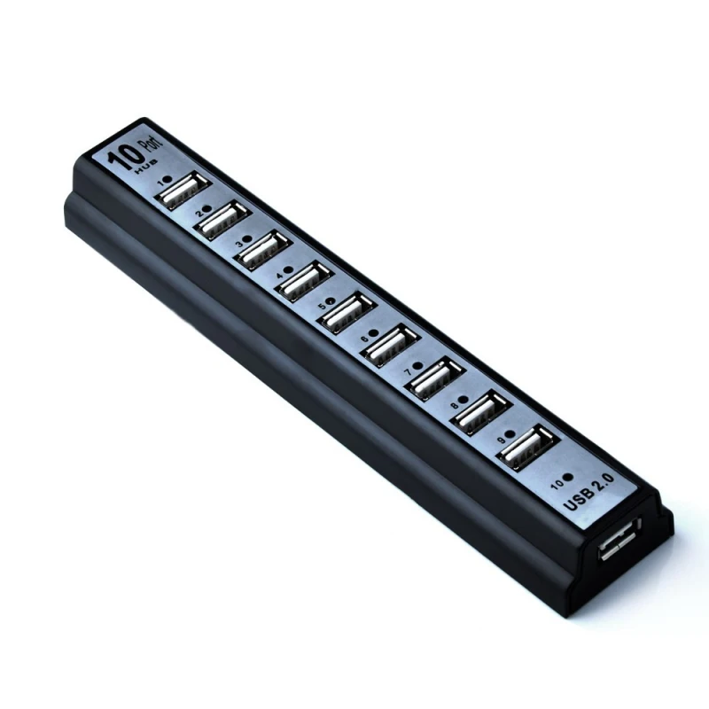 GOOJODOQ 10 Ports USB 2.0 Hubs with AC Power Computer Peripherals Supply Adapter For Portablefor PC Laptop Notebook