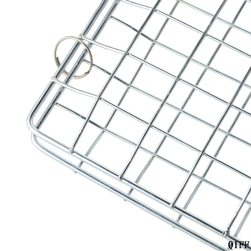 

Metal BBQ Barbecue Grilling Basket For Fish Vegetable Shrimp Fruit Meat Camping Mar28