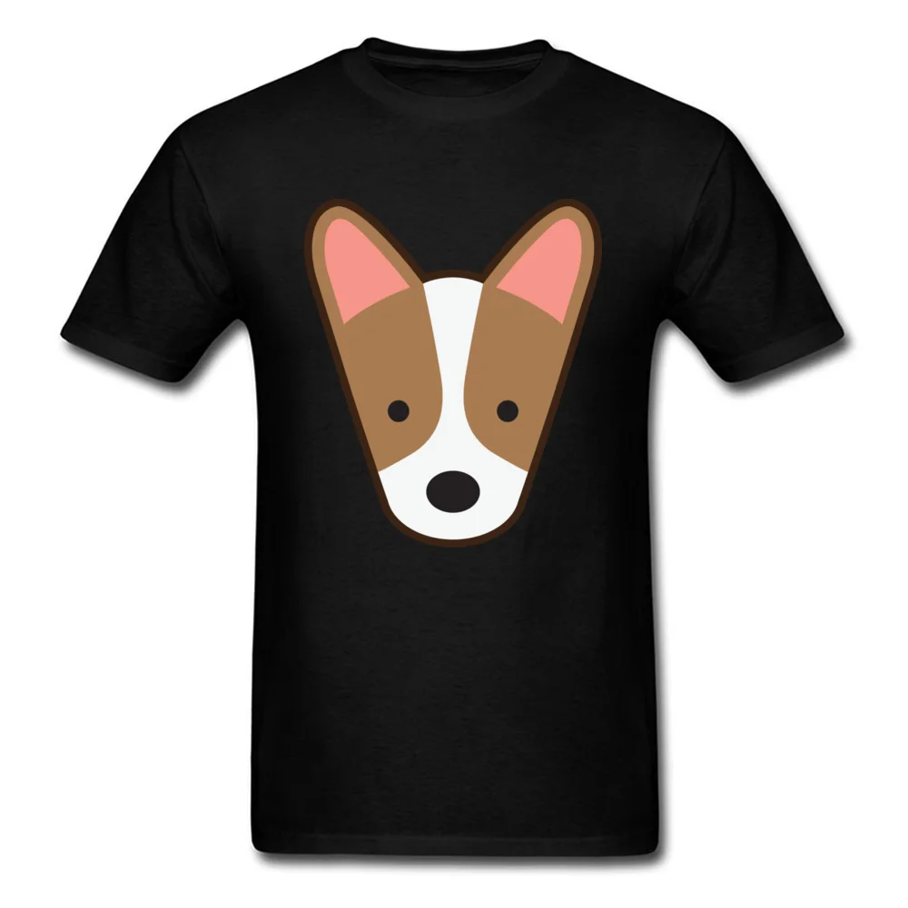 Corgi Pup 100% Cotton Geek Tops T Shirt Brand New Short Sleeve Men's Top T-shirts Design ostern Day Tee-Shirt Round Neck Corgi Pup black