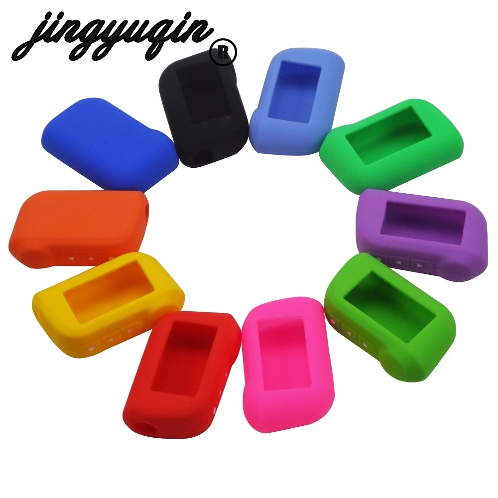 

jingyuqin 10X Silicone Car Key Case for Starline A93 A63 Russian Version Two Way Car Alarm LCD Remote Controller Protect