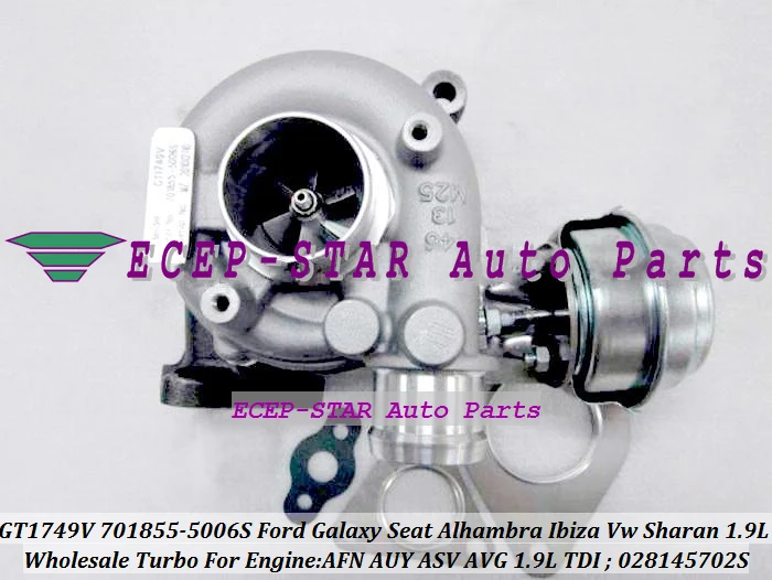 GT1749V 701855-5006 S 701855 028145702 S 701855-0006 Турбокомпрессор 《 Ford Galaxy для Seat Alhambra Ibiza VW Sharan АФН AUY ASV среднее 1.9L