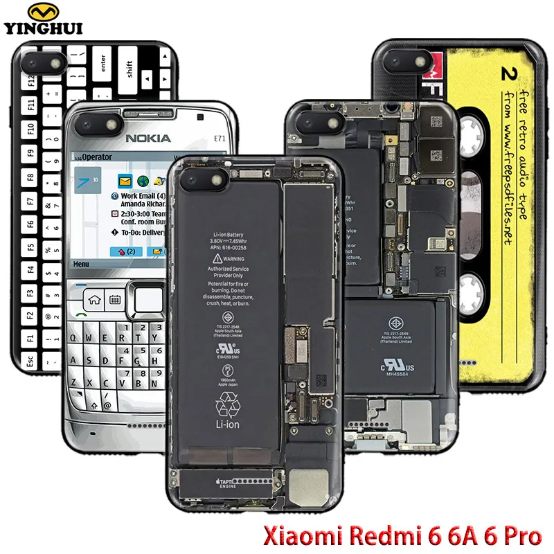 Xiaomi Redmi 6 6A 6 Pro Case 3D Camera Calculator Keyboard