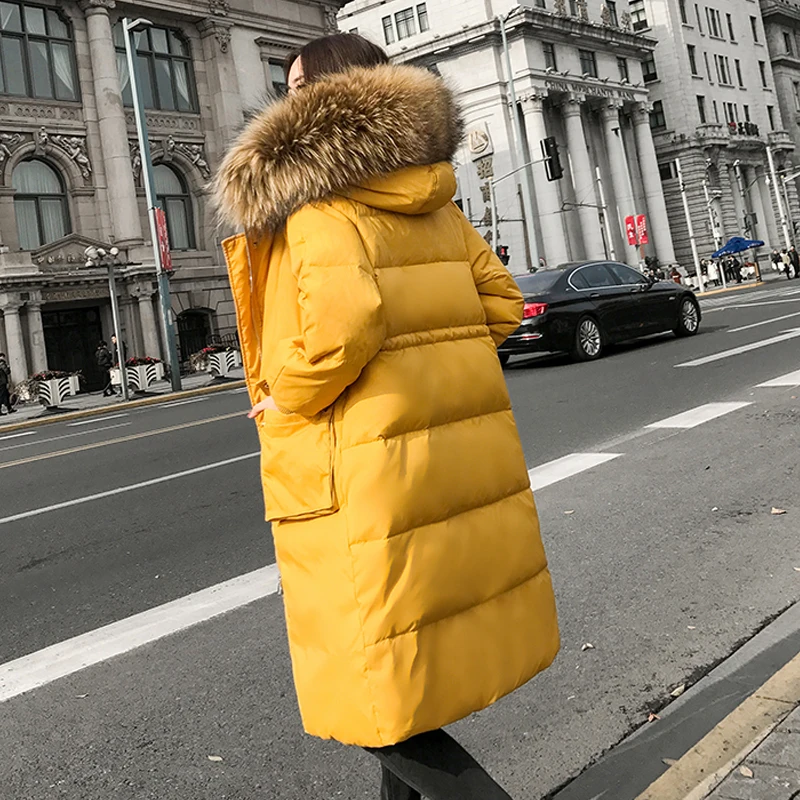 Женский зимний пуховик 2018 женский s 90% белый утиный с большим натуральным