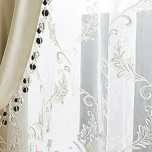 Мода phoeni вышитые занавески окна скрининг балкон качество белая вышивка shalian готовой продукции тени ткань