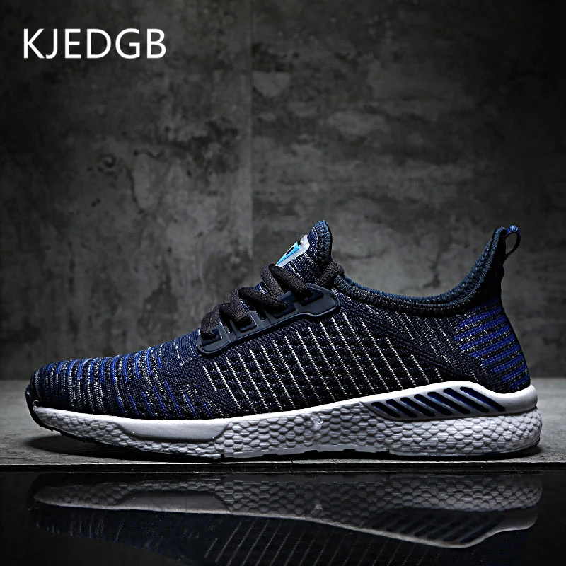 

KJEDGB Men's Sneakers Flying Woven Breathable Casual Shoes Men and Women Comfortable Couple Shoes Light Large Size 36-48