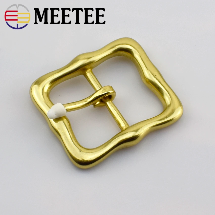 Meetee NEW 40mm Width Bags Garment Belt Buckle Pure Copper Buckles