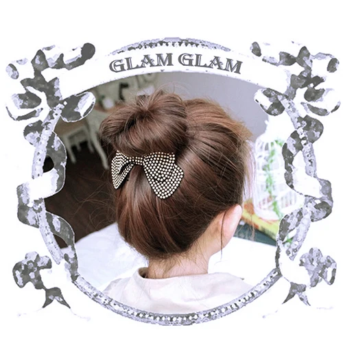 

Women's Fashion Rivet Double-Layer Bow Hairpin Hair Barrette Hair Accessory