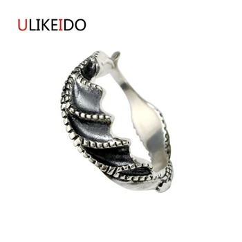 

100% Pure 925 Sterling Silver Jewelry The Wing Of The Dragon Rings Wide Version Men Signet Ring For Women Christmas Gift 1059