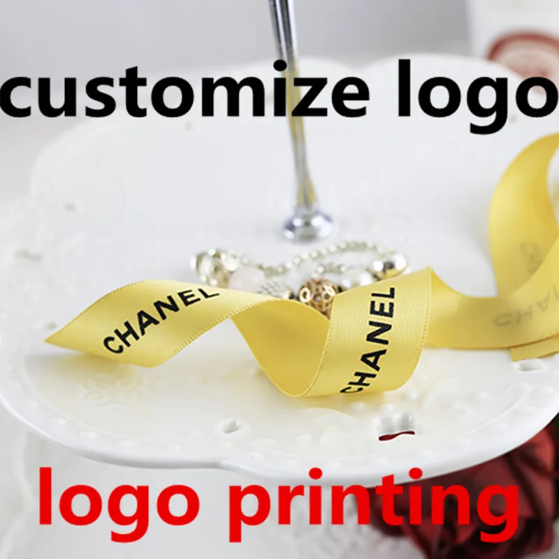 

Flat Printing Custom Logo Satin Ribbon FOR Personalized Gifts Boxes Decoration Flower Store Bunch Printing Names and Logos