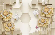 Custom any size photo Simple jewel flower wall modern wallpaper for living room Custom any size photo Simple jewel flower wall modern wallpaper for living room