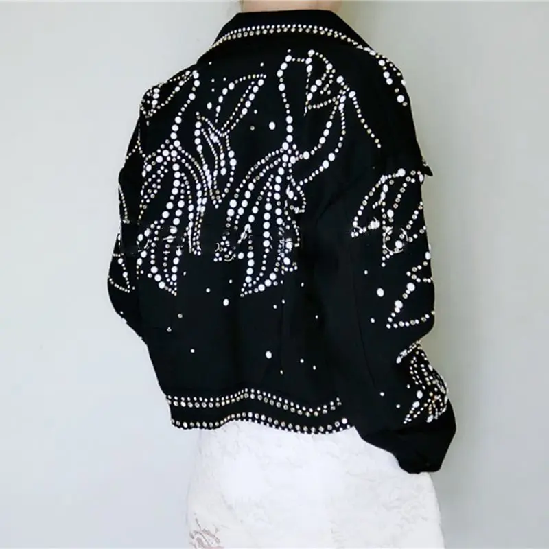 baseball luxus schwarz kurze jacke taschen winter schlank perlen basis stra niet 2019 bomber e frauen chic herbst UMSpVz