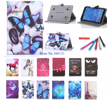 

7" Universal Tablet Case For teXet TM-7866/TM-7869/TM-70993G Printed Cover Bag For Lenovo Tab3 7 LTE Cover case +pen
