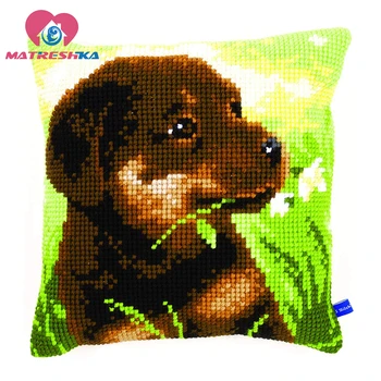 

Diy Embroidery cross stitch sets Pillowcase DMC Counted Handmade Dog Christmas Cushions for Sofa counted cross stitch patterns