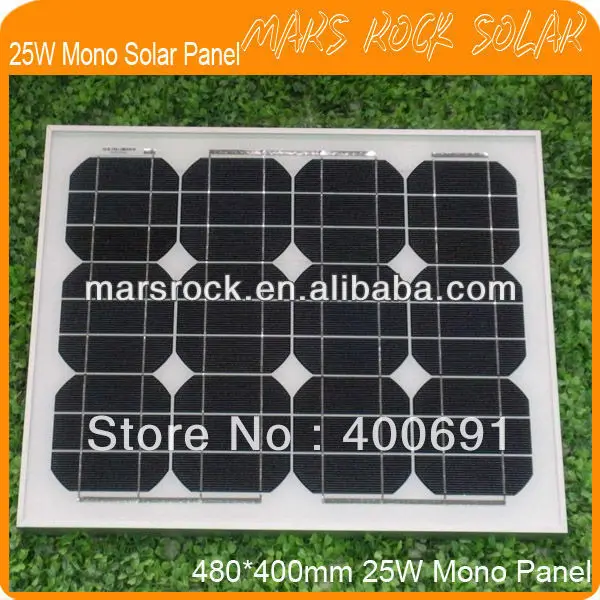 

25W 18V Mono PV Solar Panel Module with Special Technology, Nice Appearance, 80% Power output within 25 years, Good Performance