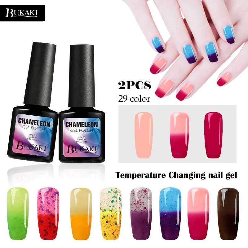 

BUKAKI Temperature Color Change Gel Nail Polish Moon Changing Chameleon Lucky Gel Lacquer Nail Varnish Long-lasting Nail Art