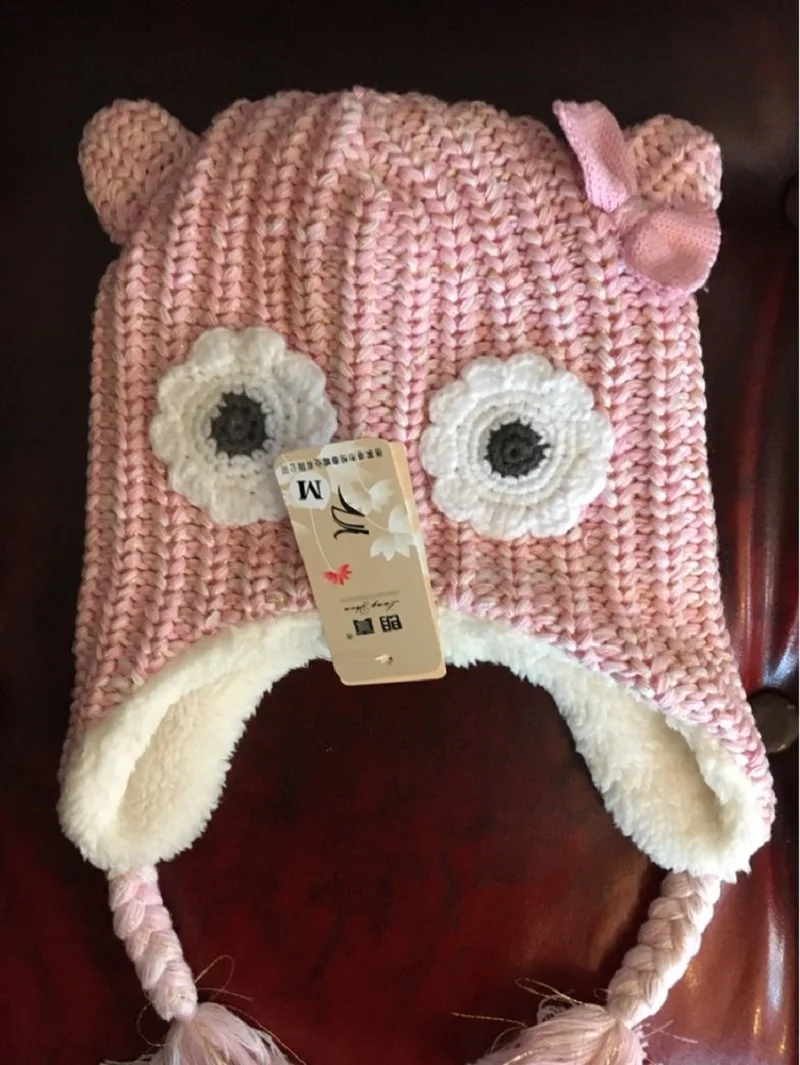 0-4 Years Girls Hats Pink Owl Kids Baby Winter Bonnet Enfant Caps For Children Muts KF079